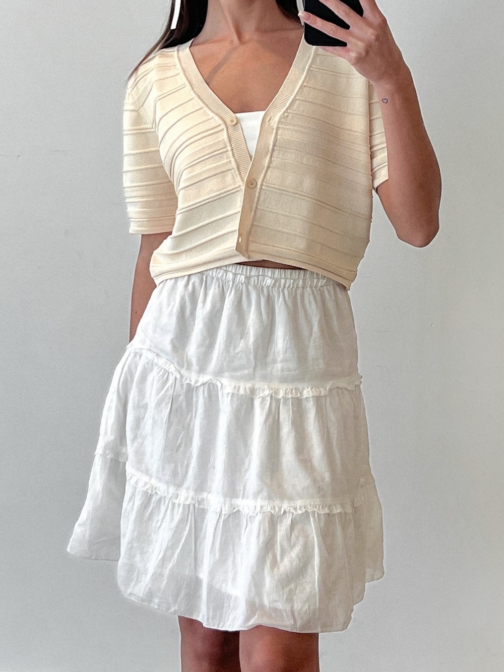 Oak + Fort Cropped Cream Cardigan - Picture 2 of 12